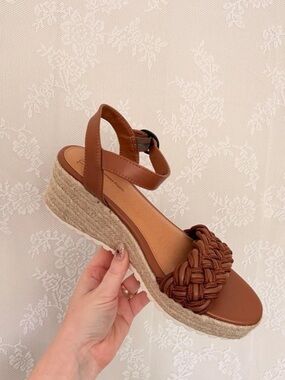 Brown Woven Espadrille Wedge Sandals - Women